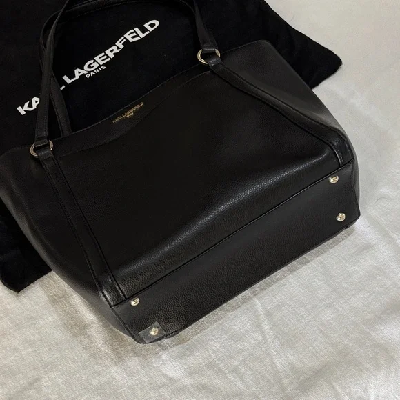 Karl Lagerfeld Sleek Black Tote Bag - Picture 3 of 8